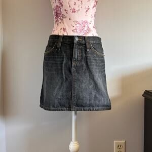 Vintage Black Denim Mini Skirt Gap Size 4 y2k